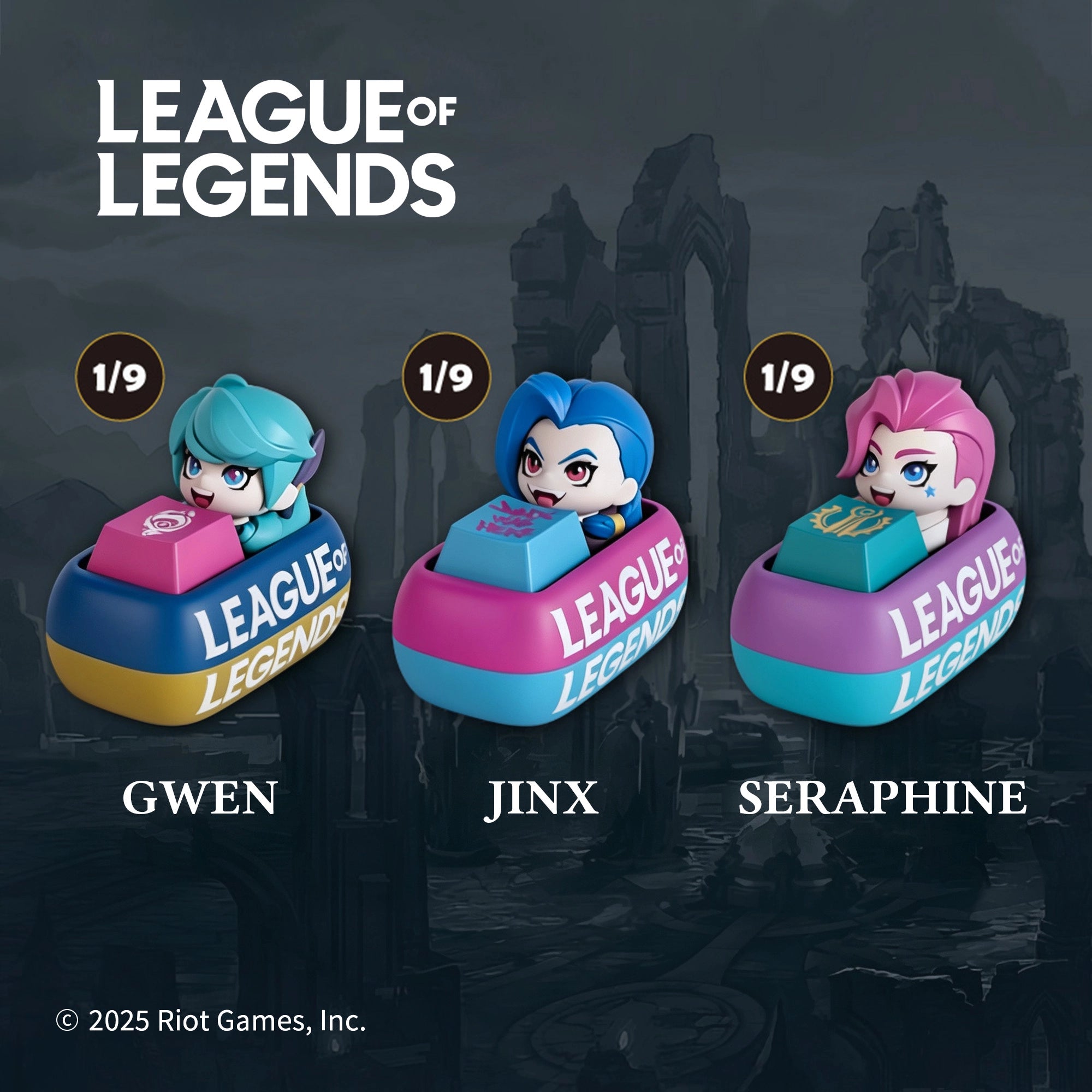 League of Legends blind box - Gwen, Jinx and Seraphine keycaps